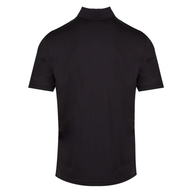 Mens Black Tape Trim Regular Fit S/s Polo Shirt