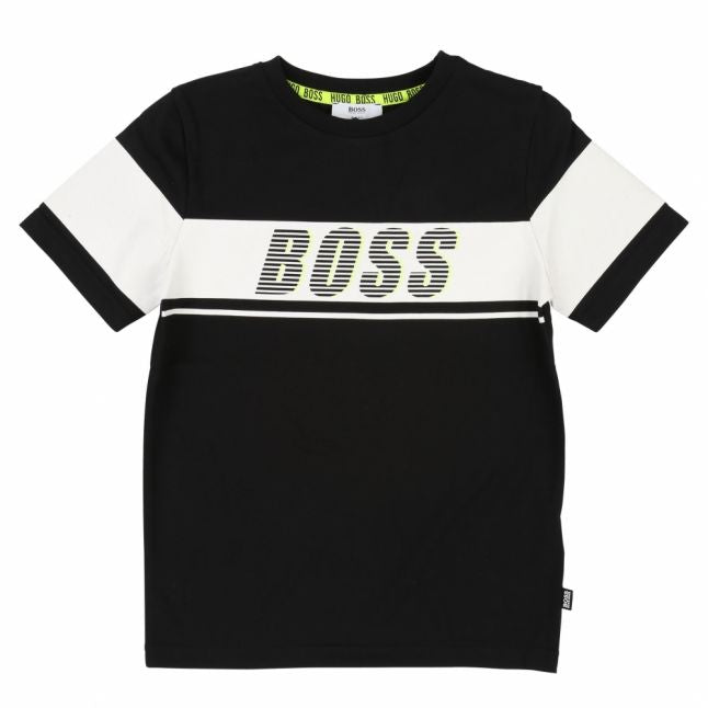 Boys Black Go Faster Logo S/s T Shirt