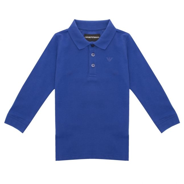 Boys Blue Mercerized L/s Polo Shirt