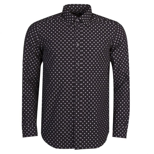 Mens Black S-Jirou Printed L/s Shirt