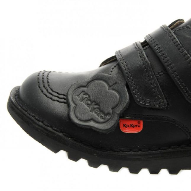 Junior Black Kick Lo Twin Strap Velcro Shoes (12.5-2.5)