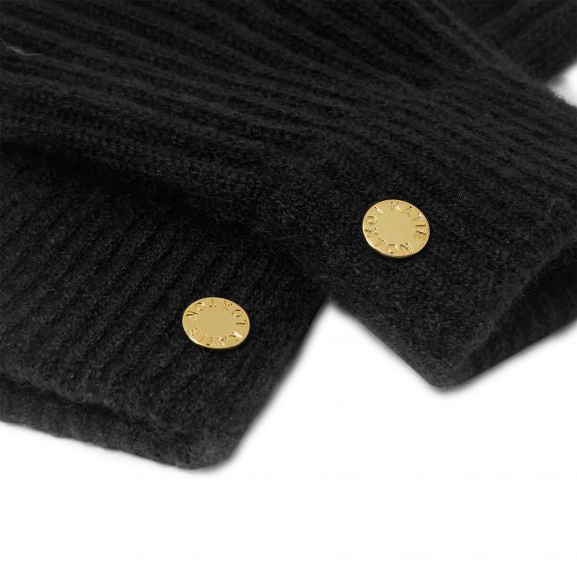 Womens Black Knitted Gloves