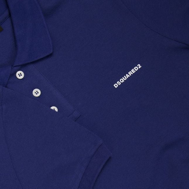 Mens Blue Chest Logo S/s Polo Shirt