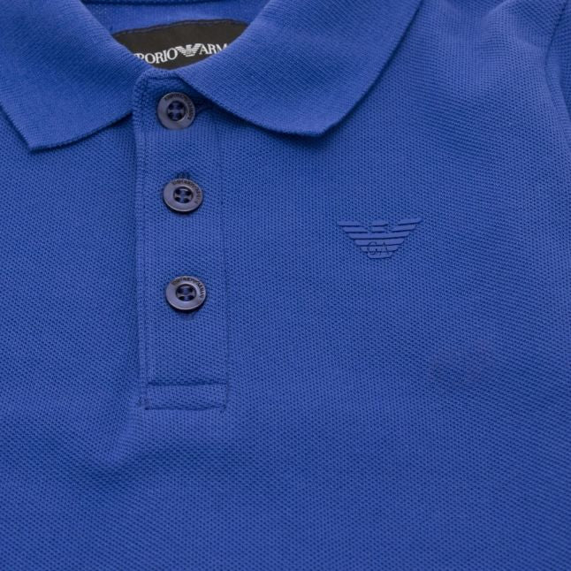 Boys Blue Mercerized L/s Polo Shirt