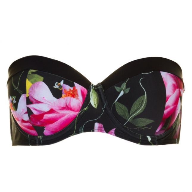 Womens Black Camilay Citrus Bloom Bikini Top