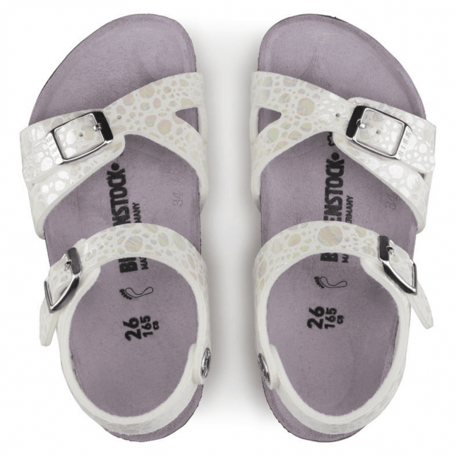 Girls Metallic Stones White Rio Kids Sandals (24-32)