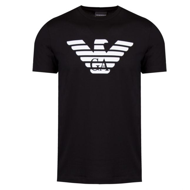 Mens Black Big Eagle Logo S/s T Shirt