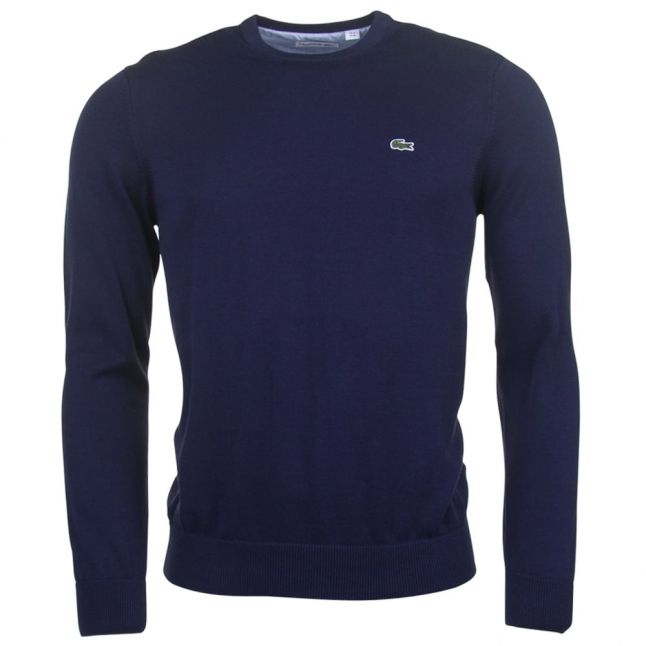 Mens Navy Branded Knitted Jumper