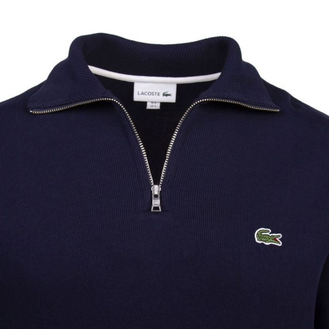 Mens Navy Branded Half Zip Sweat Top