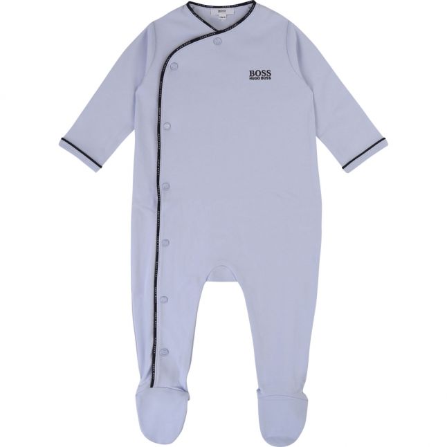 Baby Pale Blue Logo Trim Babygrow