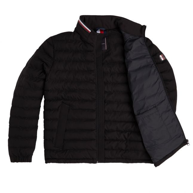 Mens Jet Black Stretch Quilted Jacket