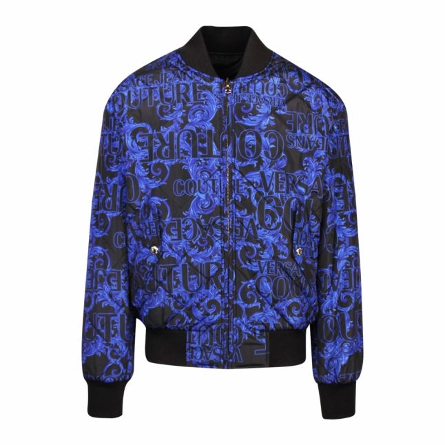 Mens Black/Blue Branded Baroque Reversible Jacket