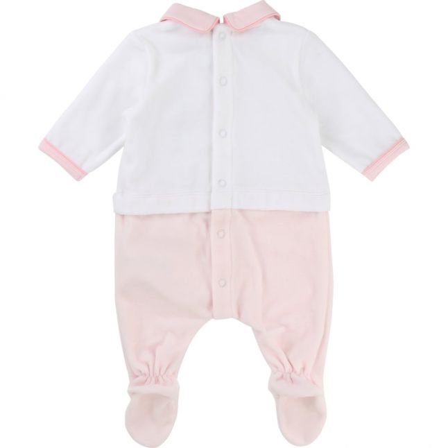 Baby White/Pink Romper & Bib Set