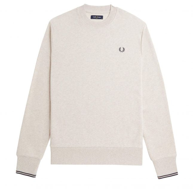 Mens Fred Perry Porridge Marl Crew Neck Sweatshirt