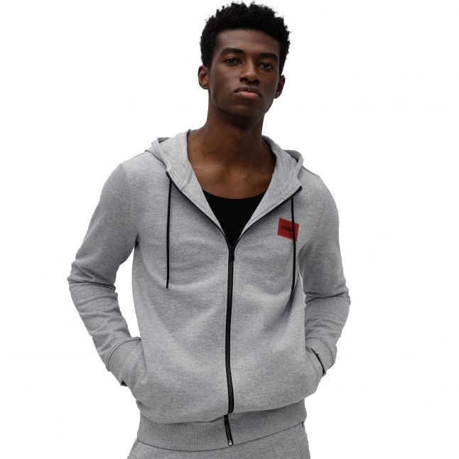 Mens Open Grey Daple212 Zip Up Hoodie