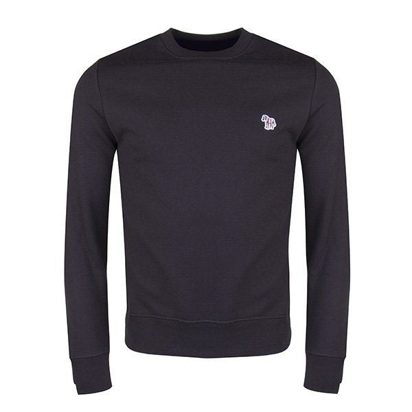 Mens Black Crew Regular Fit Sweat Top