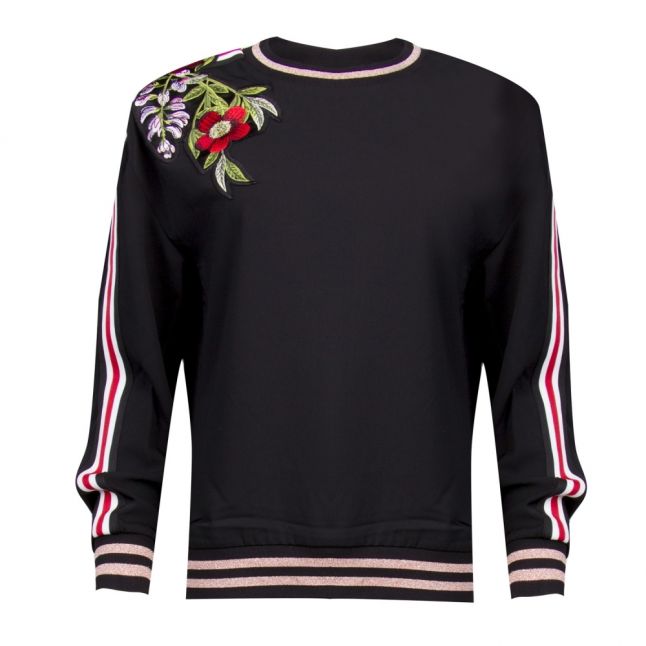 Womens Black Maddeyy Embroidered Sweat