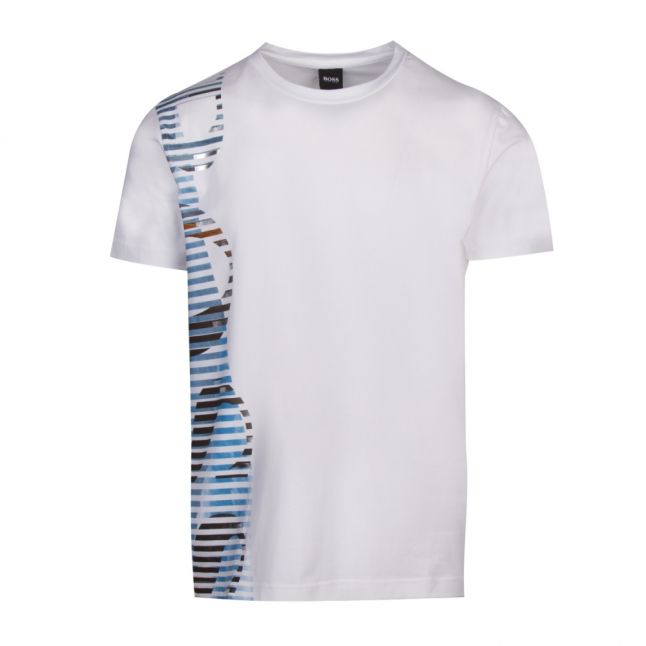 Athleisure Mens White Tee 9 Vertical Logo S/s T Shirt