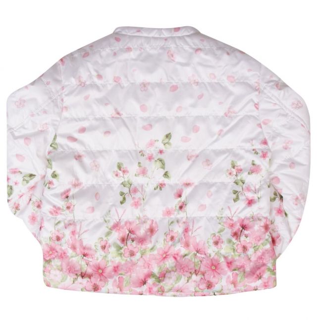 Girls Rose Floral Print Puffer Jacket