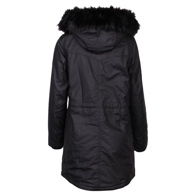 Womens Black Picard Wax Hooded Coat