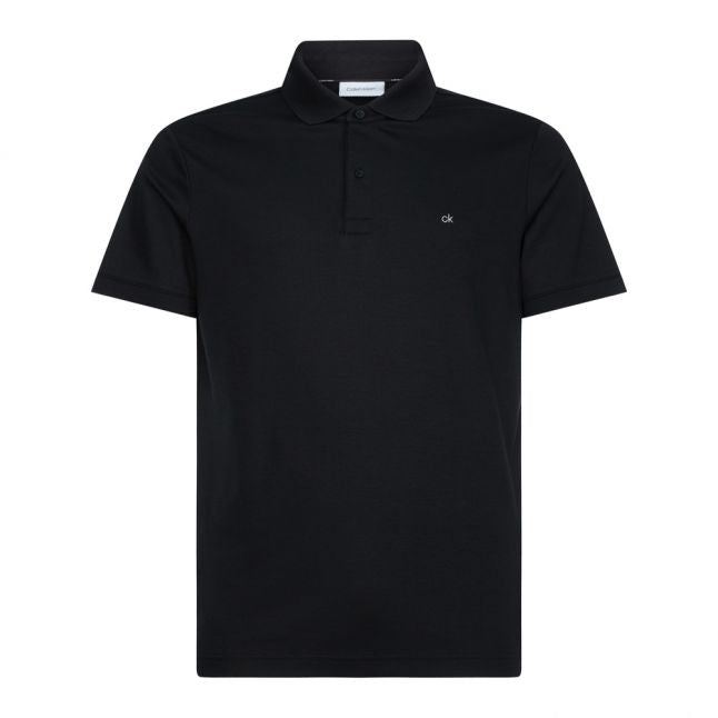 Mens Black Soft Interlock Slim Fit S/s Polo Shirt