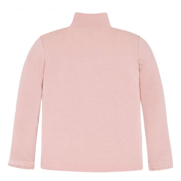 Girls Crystal Pink Chic Polo Neck L/s T Shirt