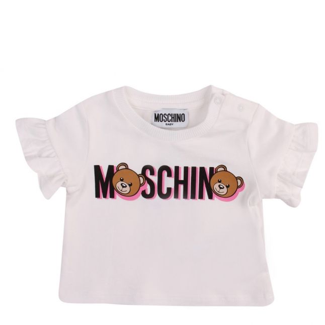 Baby White/Rose Toy Shadow T Shirt & Skirt Set