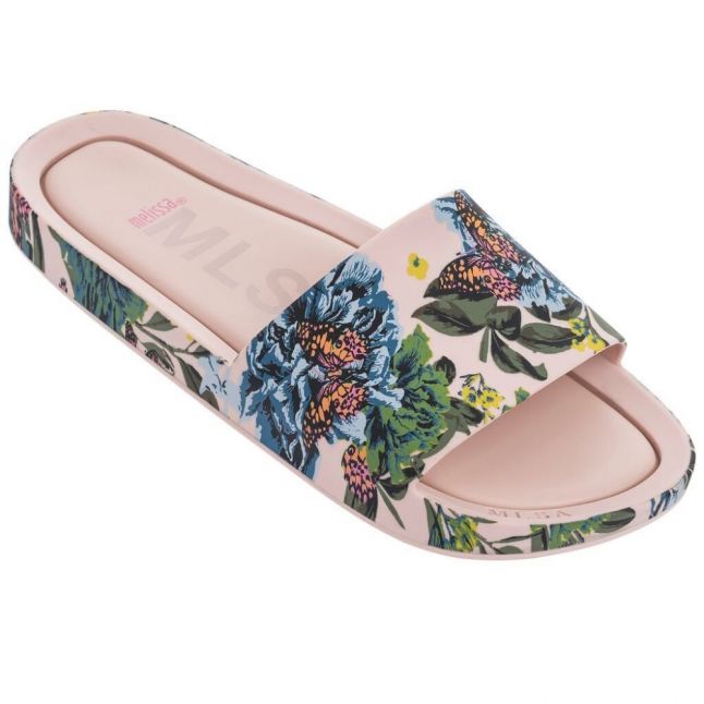 Womens Blush Floral Beach Slides