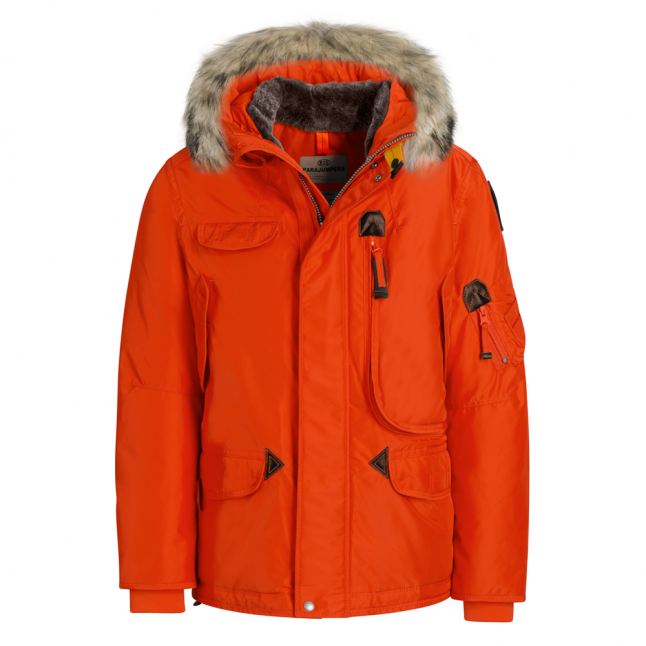 Boys Carrot Right Hand Fur Hooded Coat