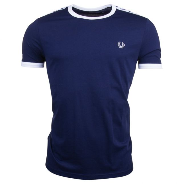 Mens Carbon Blue Taped Ringer S/s T Shirt