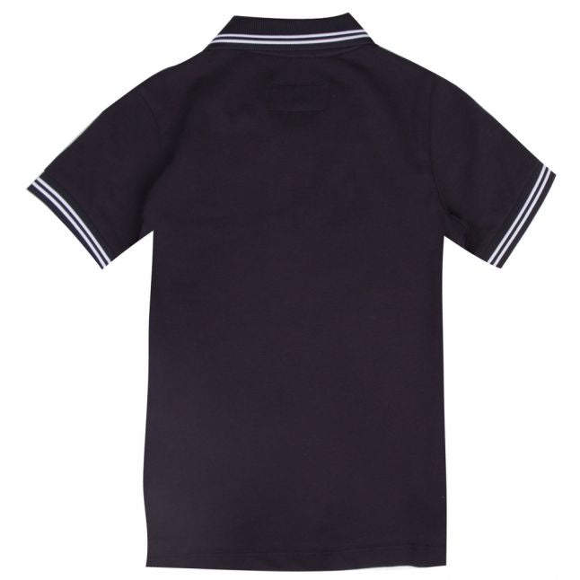 Boys Navy Tipped S/s Polo Shirt