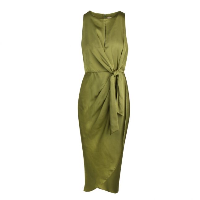 Womens Khaki Pohshan Midi Dress