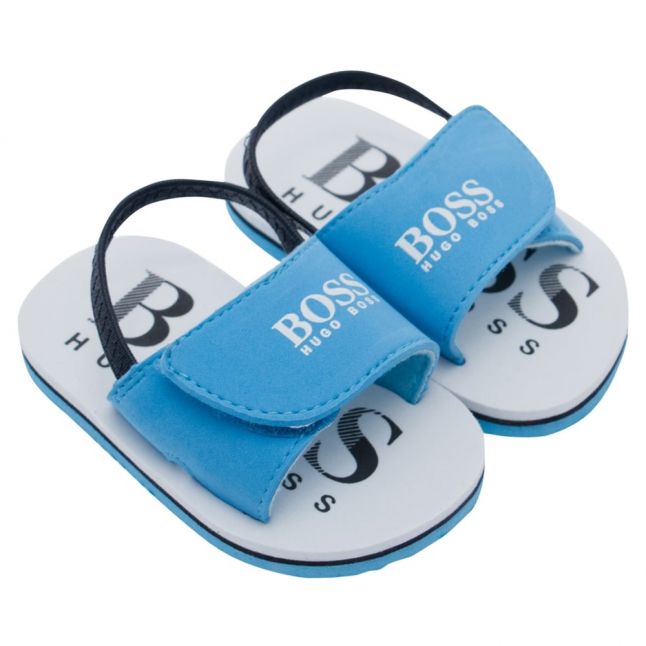 Boys Bright Blue Branded Slides (19-26)