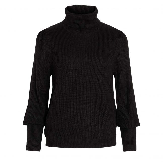 Womens	Black Vilou Rollneck Knit