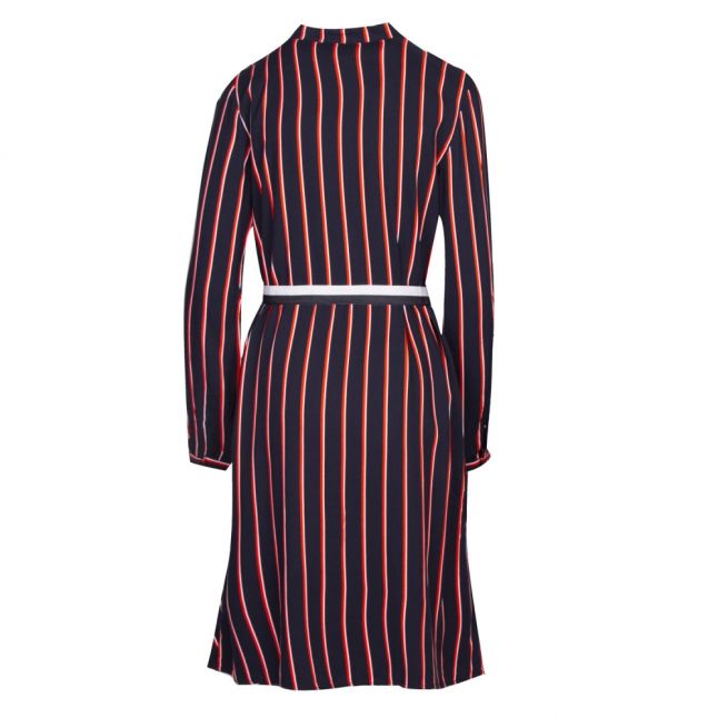 Womens Navy Visezu Track Stripe Shirt Dress