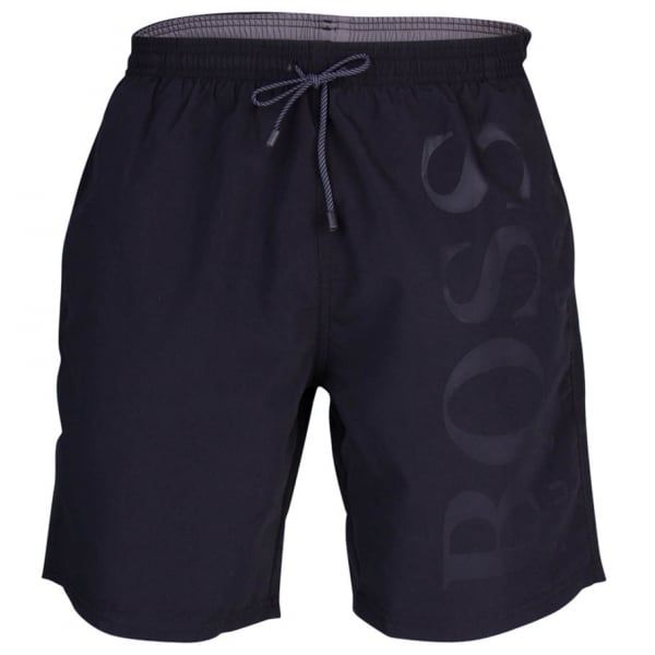 Mens Black Orca Tonal Logo Swim Shorts