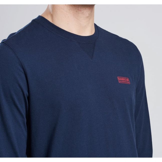 Mens Navy Logo L/s T Shirt