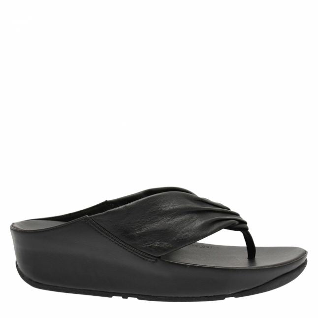 Womens Black Twiss Toe-Thong Sandals