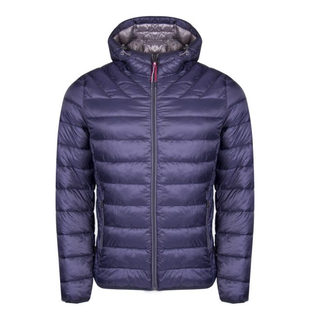 Mens Blue Marine Aerons Padded Hooded Jacket