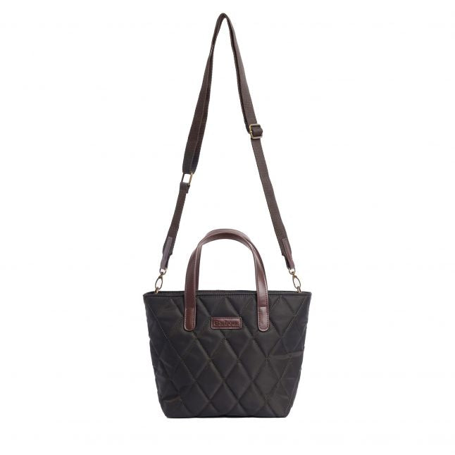 Womens Olive Mini Quilted Tote Xbody