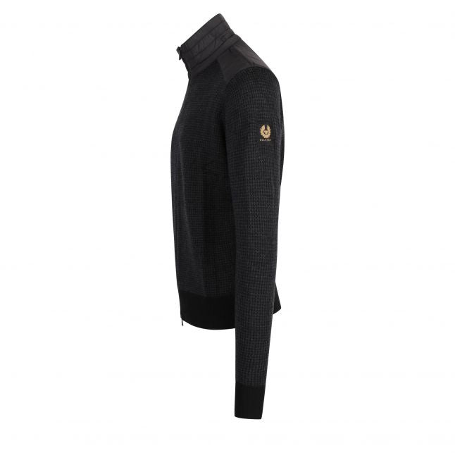 Mens Black/Charcoal Kelby Zip Cardigan