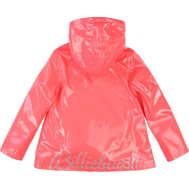 Girls Pink Branded Raincoat