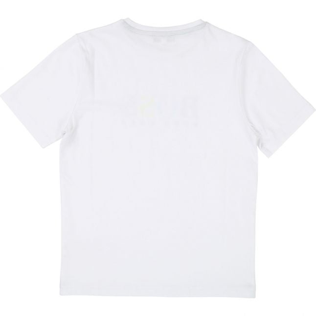 Boys White/Blue Colour Logo S/s T Shirt