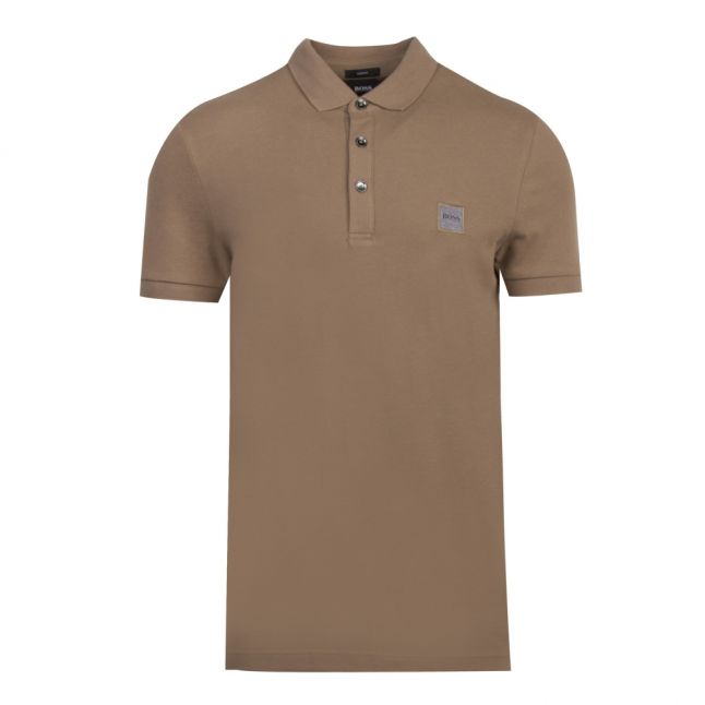 Casual Mens Khaki Passenger Slim Fit S/s Polo Shirt