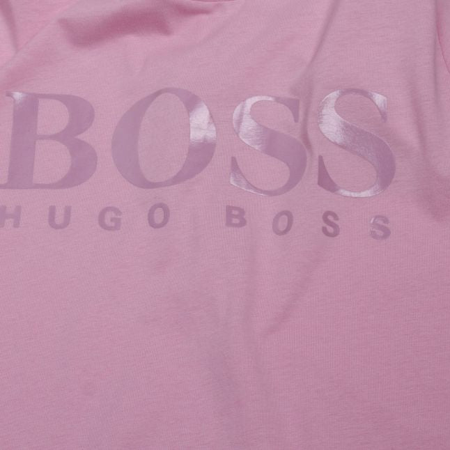 BOSS Casual Womens Pale Pink Temellow Logo S/s T Shirt