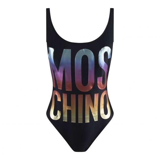 Womens Black Ombre Logo Swimsuit