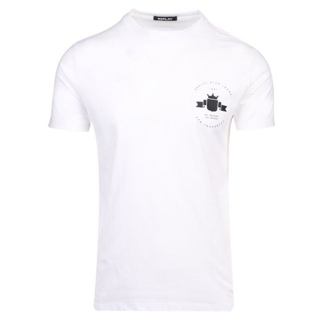 Mens White Circle Logo S/s T Shirt