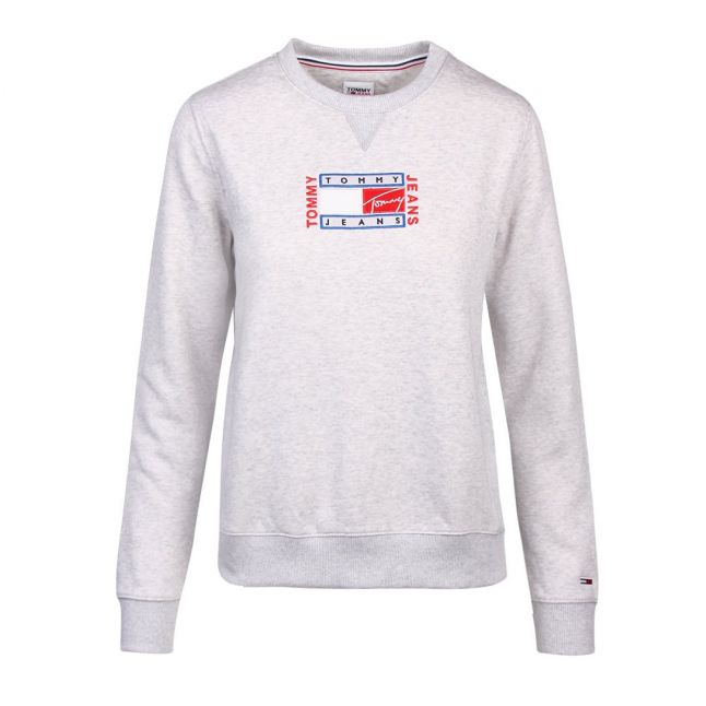 Womens Grey Heather Boxy Timeless Flag Sweat Top