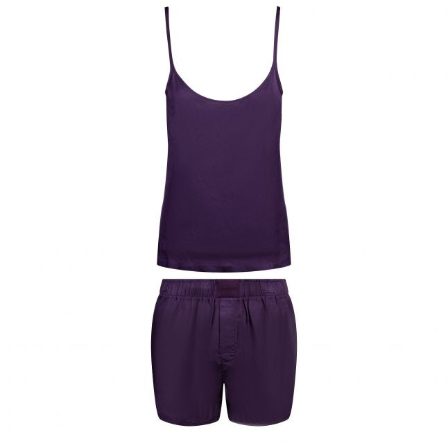 Womens Purple Plumeria Pure Sheen Cami + Short Set