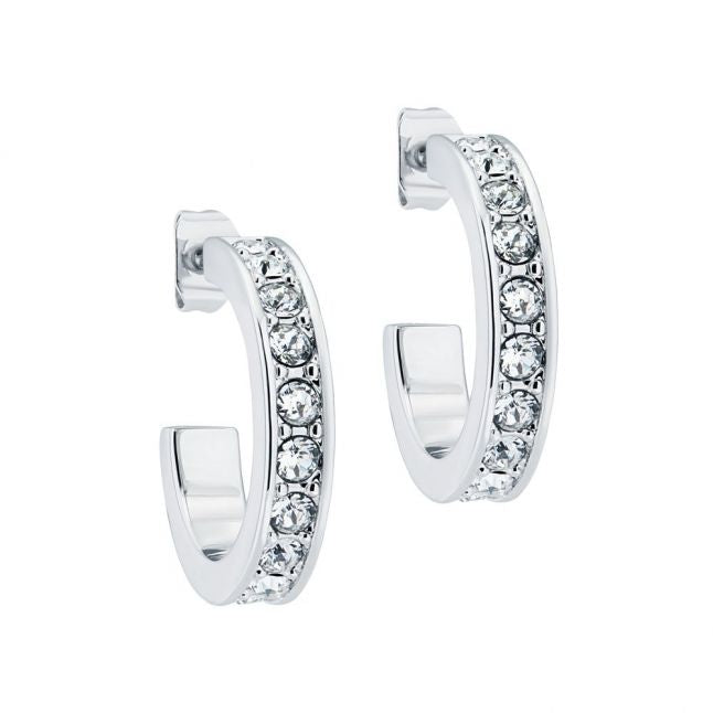 Womens Silver/Crystal Seanna Crystal Small Hoop Earrings